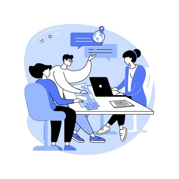 Explaining the route isolated cartoon vector illustrations