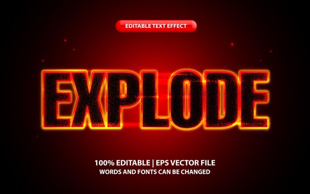 Explode editable text effect style