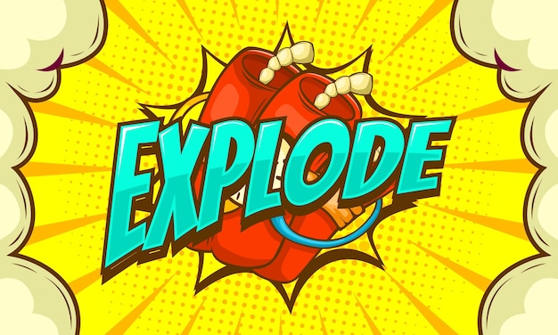 Explodeer cartoon komische afbeelding achtergrond