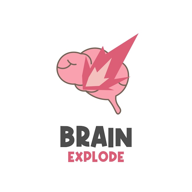 Exploding Brain Vector Illustration Logo