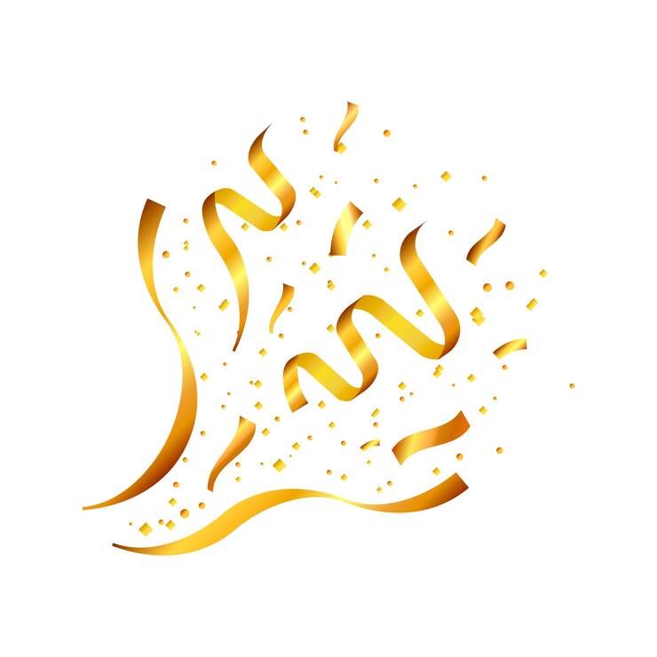 Vector exploding celebration confetti and ribbon vector illustration