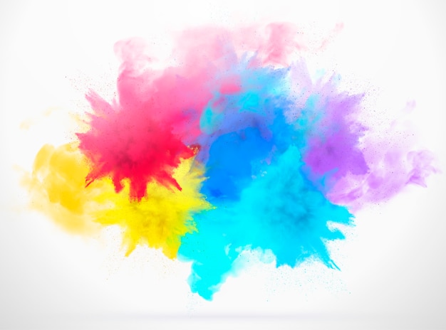 Exploding colorful powder effect