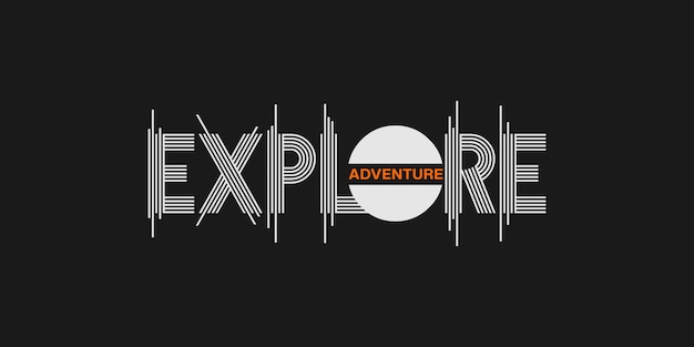 EXPLORE ADVENTURE 티셔츠 프리미엄 벡터