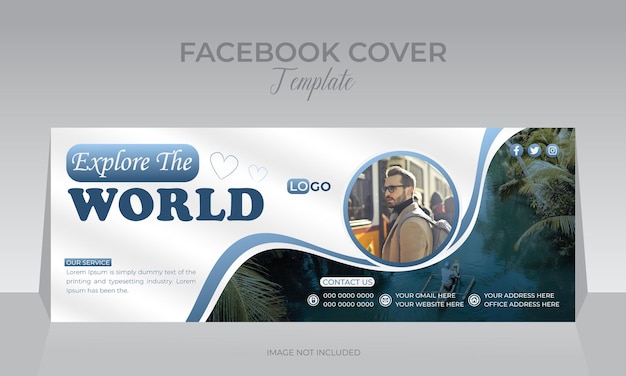Explore adventure world Tour Social media web banner template for travel agency