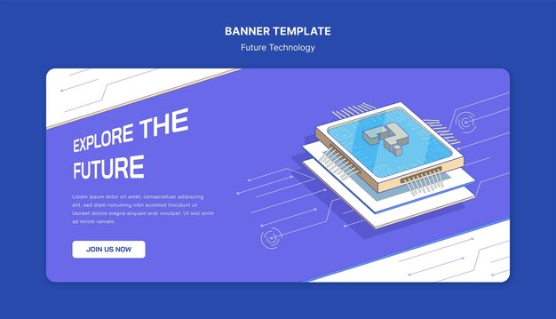 Vector explore the future banner template