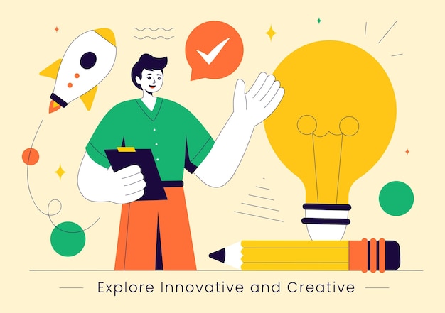 explore a innovative and creative illustration featuring a startup with software and web development