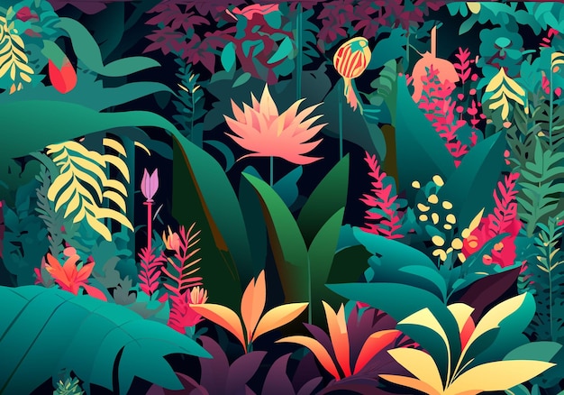 Explore nature's beauty blooming flowers lush foliage and thriving plant life