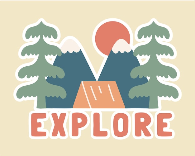 Explore the nature vector outdoor illustration