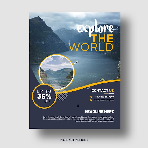 Explore travel flyer template