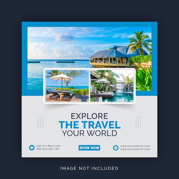 Vector explore the travel social media post instagram banner template