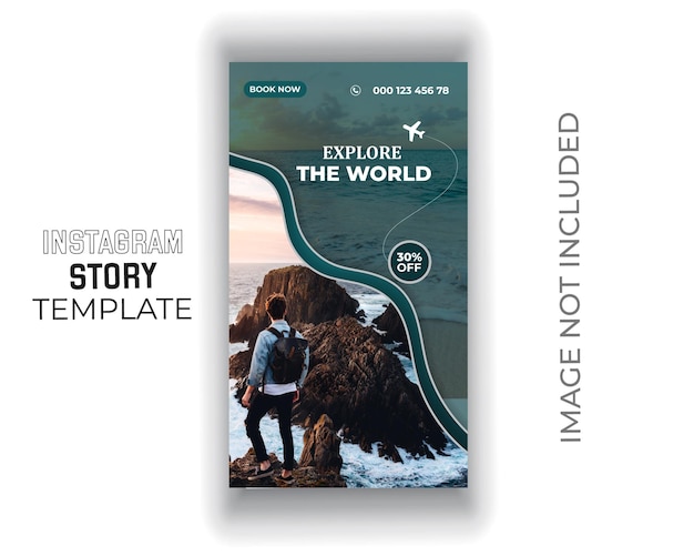 Vector explore the world instagram story template design