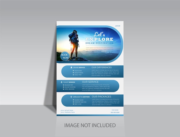 Explore world tour sale flyer template for travel agency
