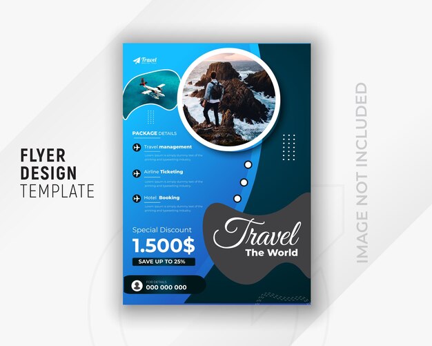 Esplora i modelli di post design per i social media di world travel agency e flyer