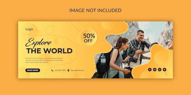 Explore world travel agency social media facebook cover banner template