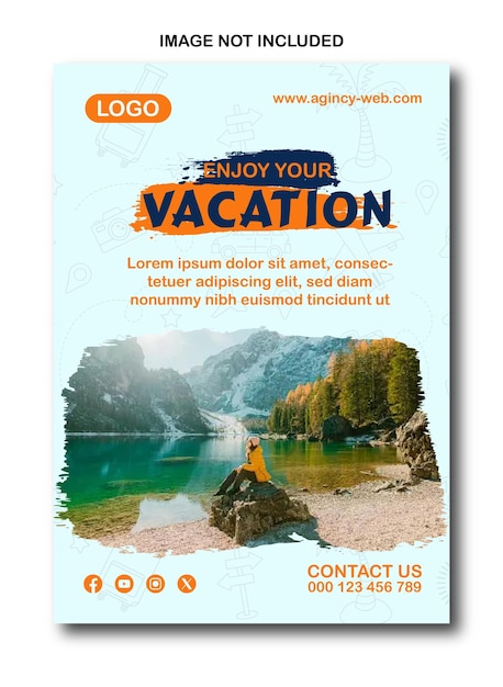 Vector explore the world travel sale amp business marketing with minimalist poster amp flyer designs