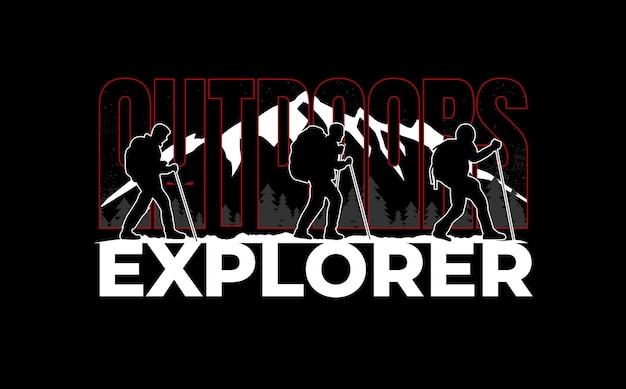 Explorer t-shirt of posterontwerp voor liefhebbers van avontuur