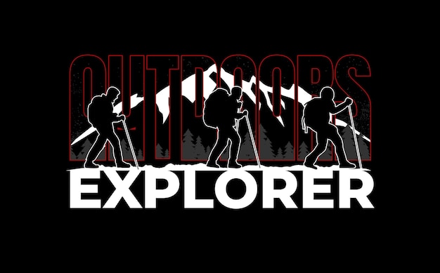 EXPLORER t shirt or poster design for adventure lovers