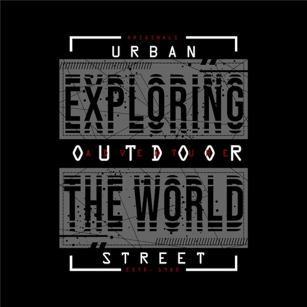 exploring outdoor the world flat graphic vetor print company product