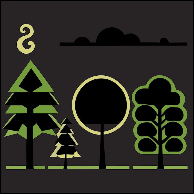 Vector exploring silhouettes of greenery and forestation beauty graphic design with a natural touch