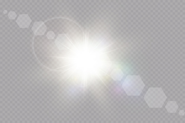 Explosie zon. transparant zonlicht speciaal lens flare lichteffect.