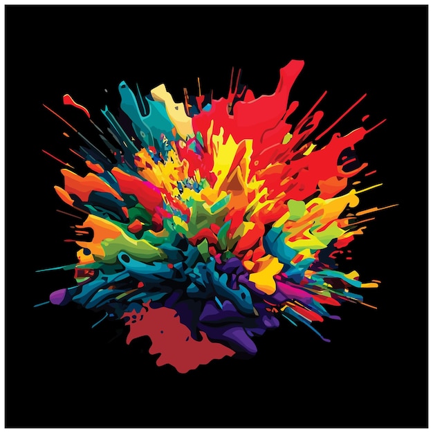 Premium Vector | Explosion abstract art on black background