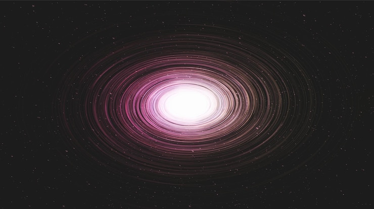 Vector explosion black hole on galaxy background