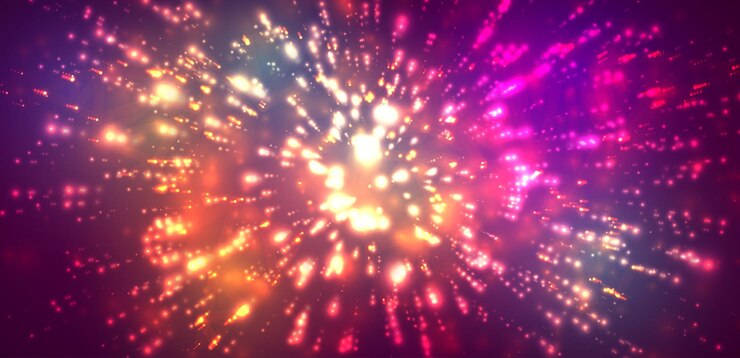 Vector explosion of bright paints on an abstract background