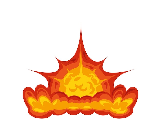 Vector explosion effect fire icon isolated