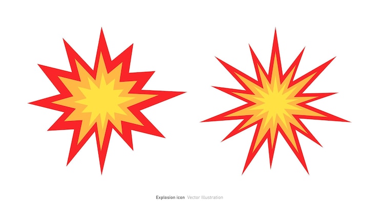 Vector explosion icon designor illustration