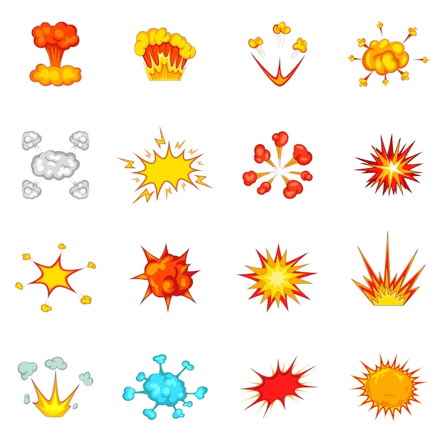 Explosion icons set