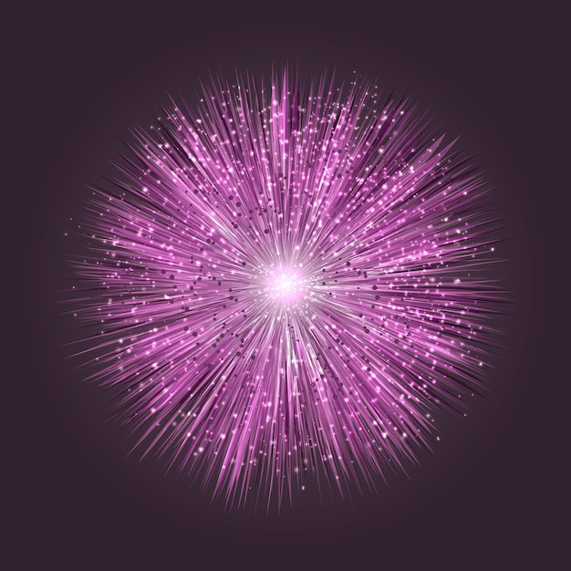 Vector explosion on lilac background