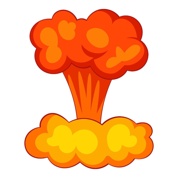 Esplosione dell'icona della bomba nucleare illustrazione cartoon dell'esplosione dell'icona del vettore della bomba nucleare per il web