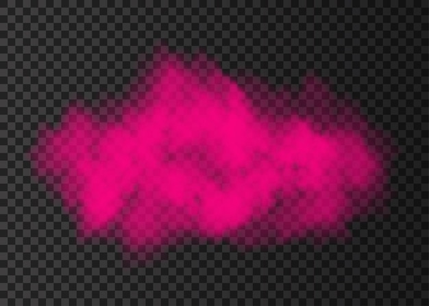 Vettore esplosione. cerchio di fumo rosa. pista di nebbia a spirale di colore isolata su sfondo trasparente. nuvola vettoriale realistica o texture a vapore.