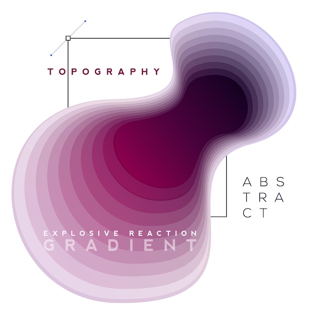 Composizione esplosiva di banner sfumati con forme colorate di fusione di topografia