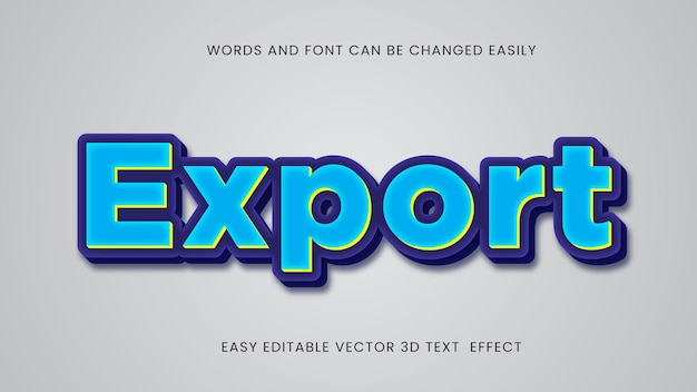 Export 3d editable text effect design