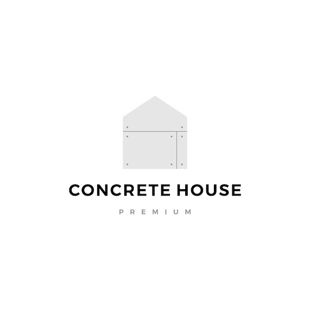 Выставленный бетонный дом значок с логотипом