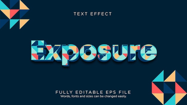 Exposure geometric pattern text effect font type