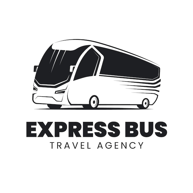 Иллюстрация логотипа туристического агентства экспресс-автобуса на светлом фоне