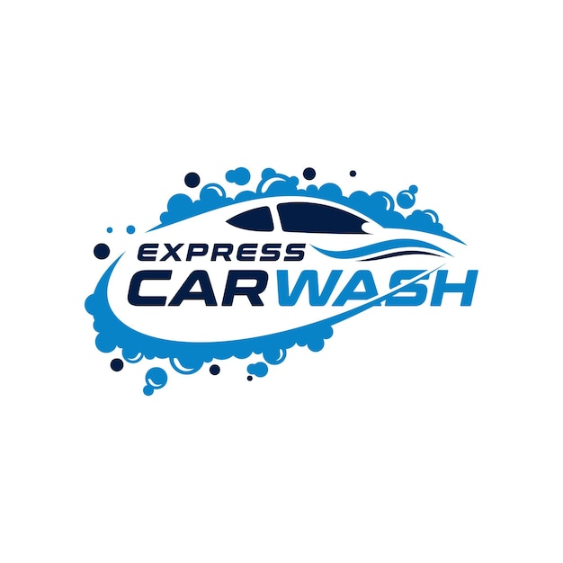 Vector express car wash logo design template