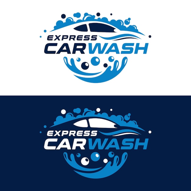 Vector express car wash logo design template