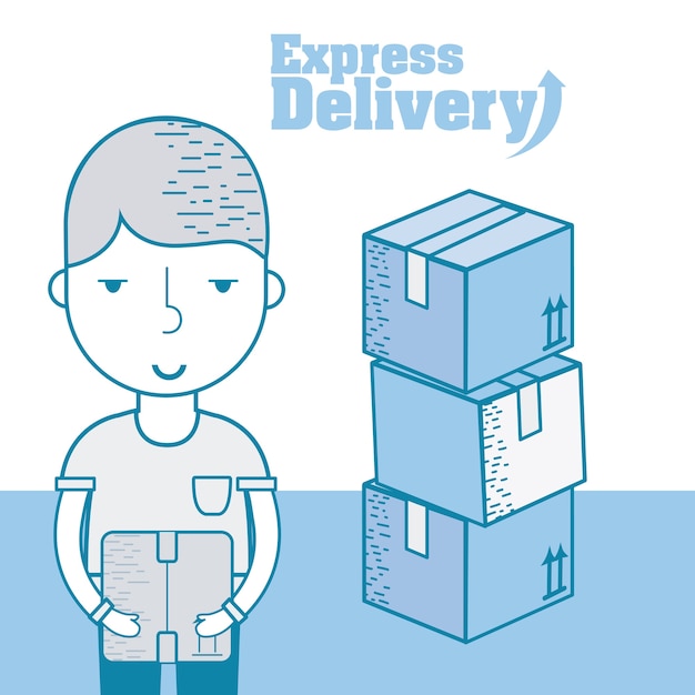Express delivery cartoon
