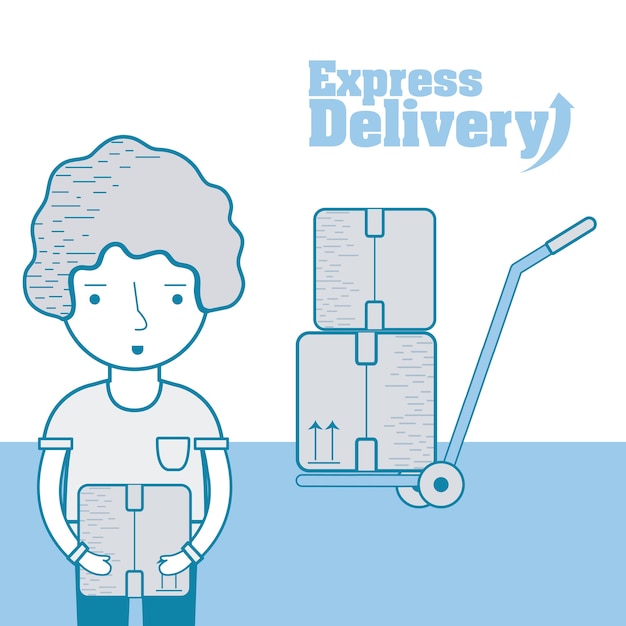 Express delivery cartoon