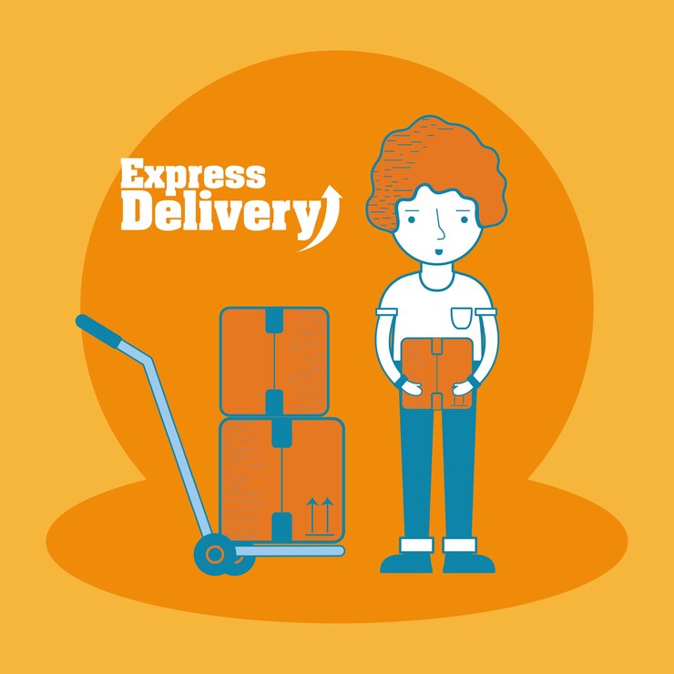 Vector express delivery cartoon