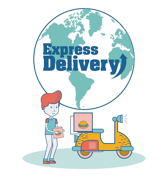 Express delivery cartoon