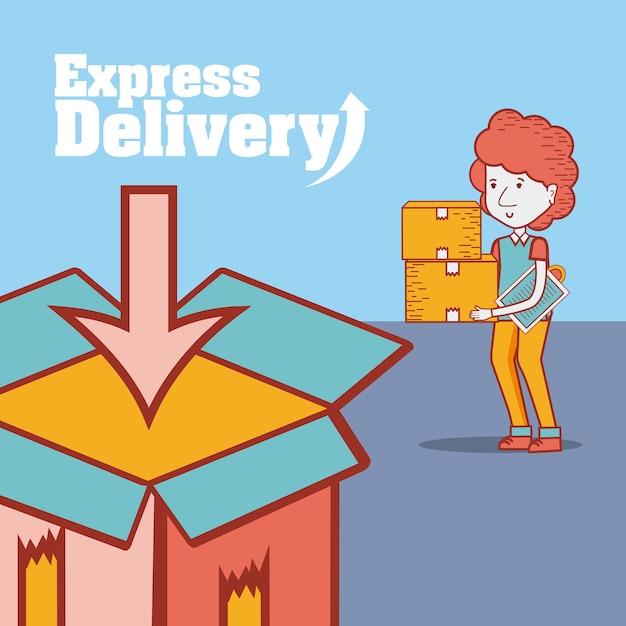 Express delivery cartoon