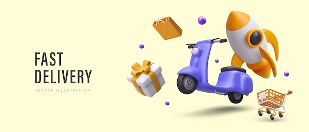 Express delivery Fast transportation of orders goods Store courier service