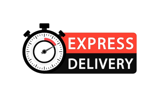 Express delivery icon fast delivery express and urgent delivery services stopwatch sign