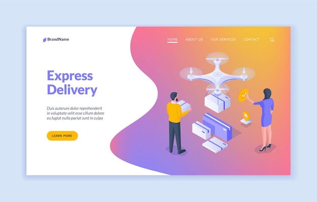 Express delivery landing page template