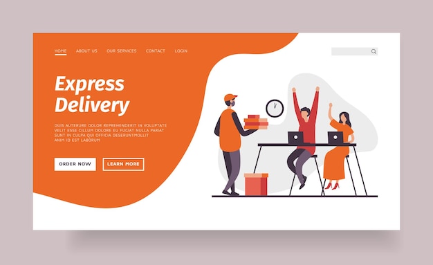 express delivery landing page template