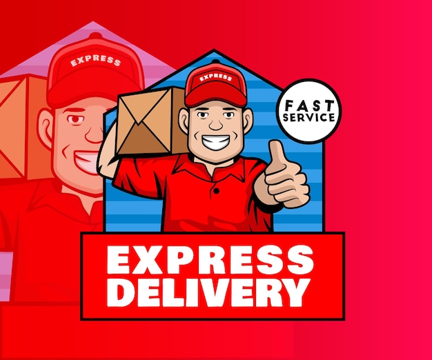 Vector express delivery mascot logo